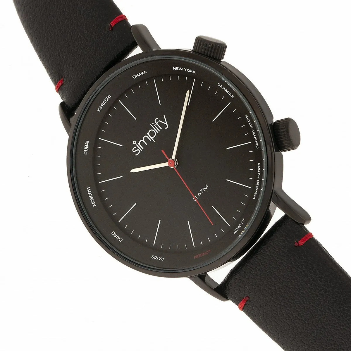 Simplify The 3300 Leather-Band Watch