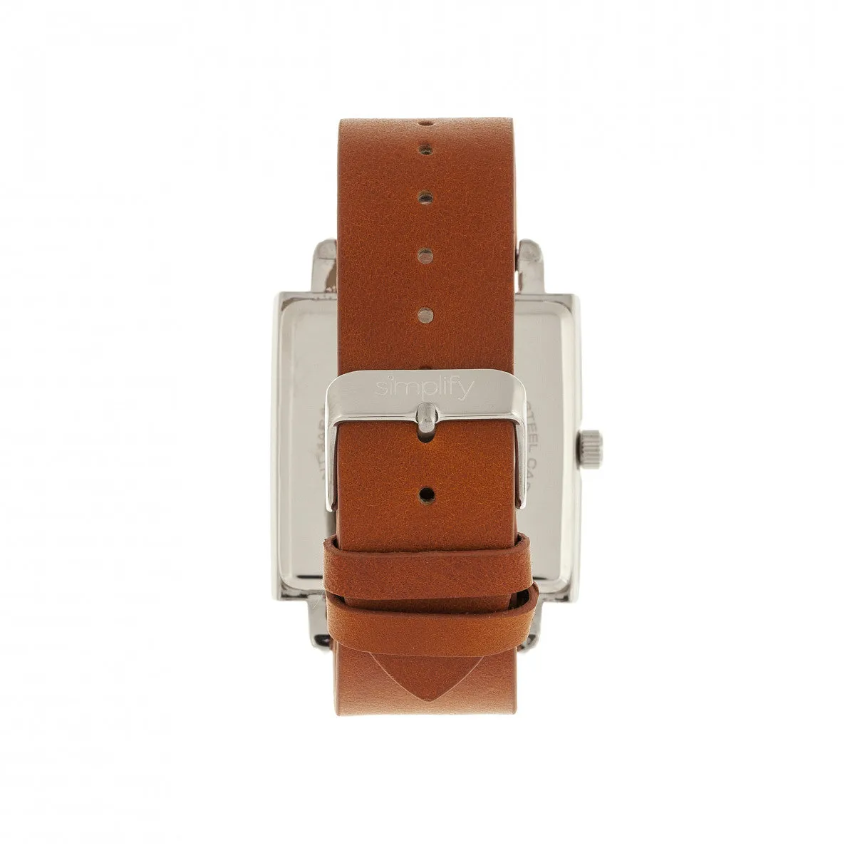 Simplify The 5000 Leather-Band Watch - Brown/White