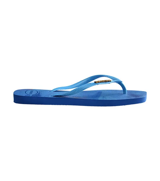 Slim Square Trendy Flip Flops Blue Star