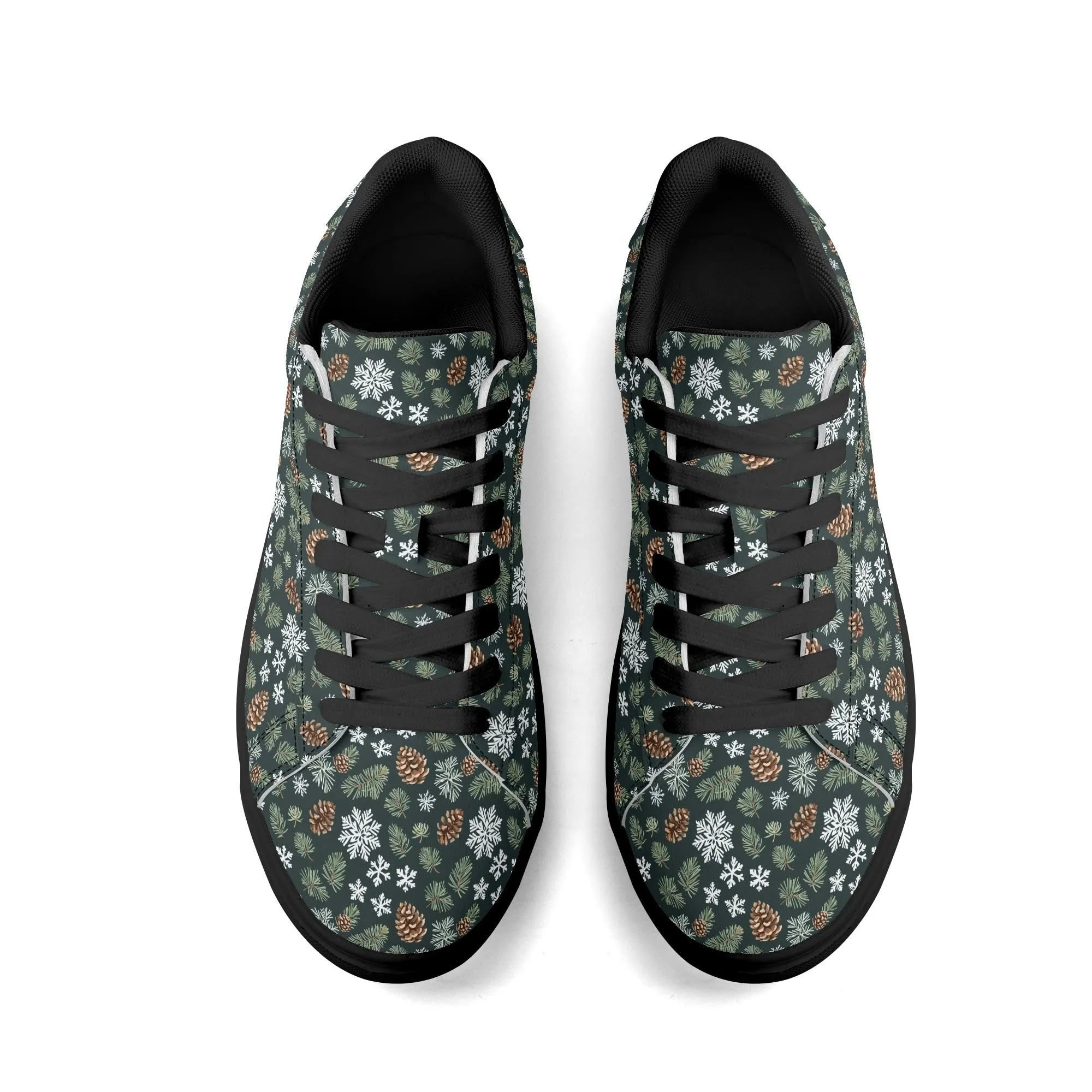 Snowflake Pine Adult Lightweight Brand Low Top Leather Shoes