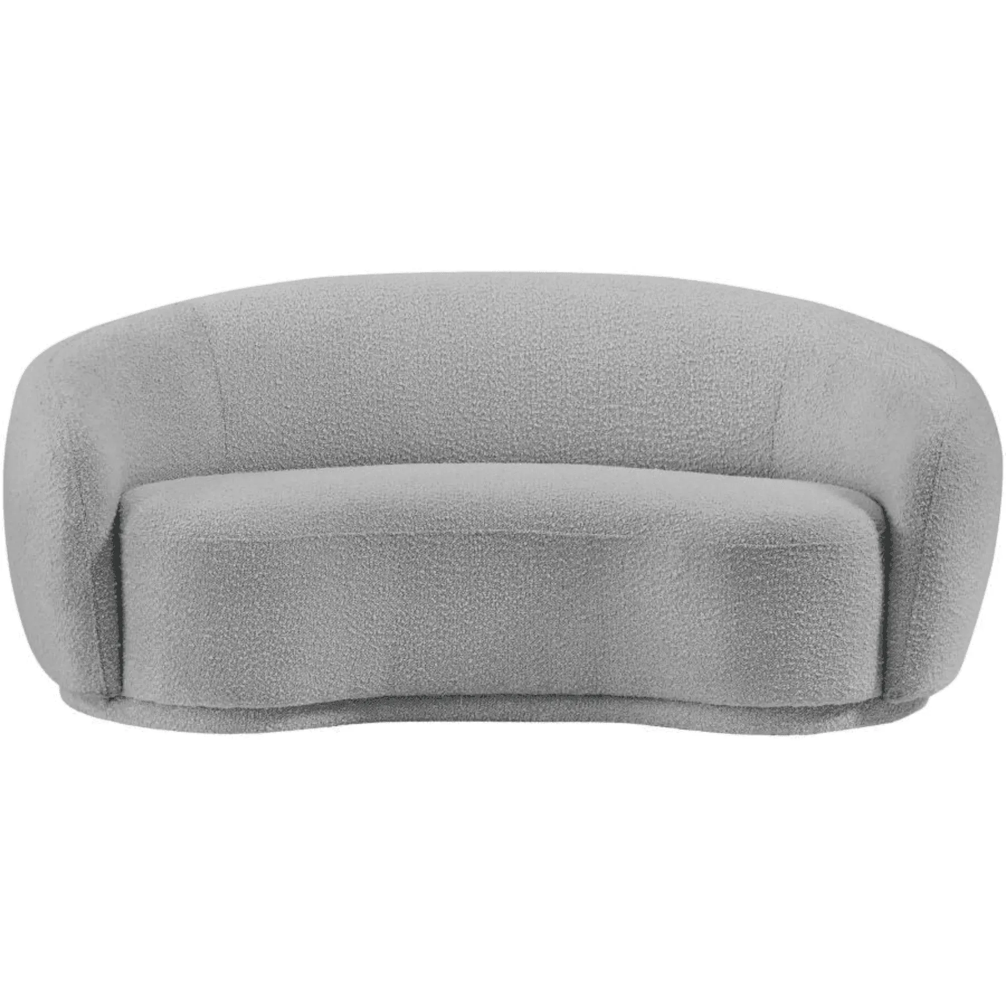 Snug Rounded Back Rich Grey Modern Boucle Sofa