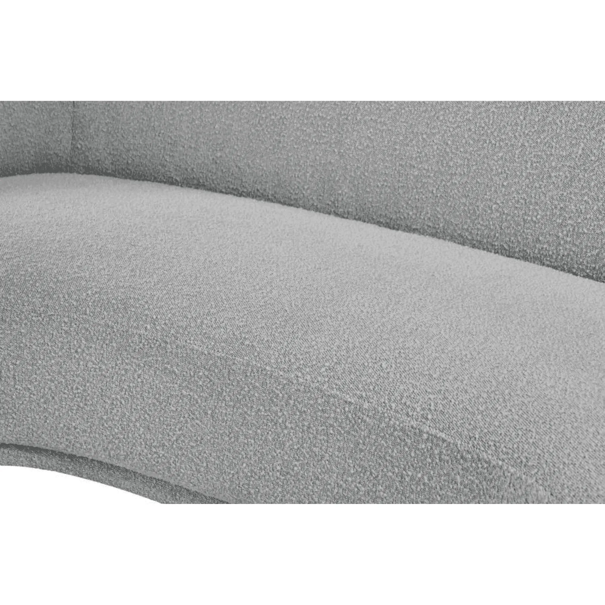 Snug Rounded Back Rich Grey Modern Boucle Sofa