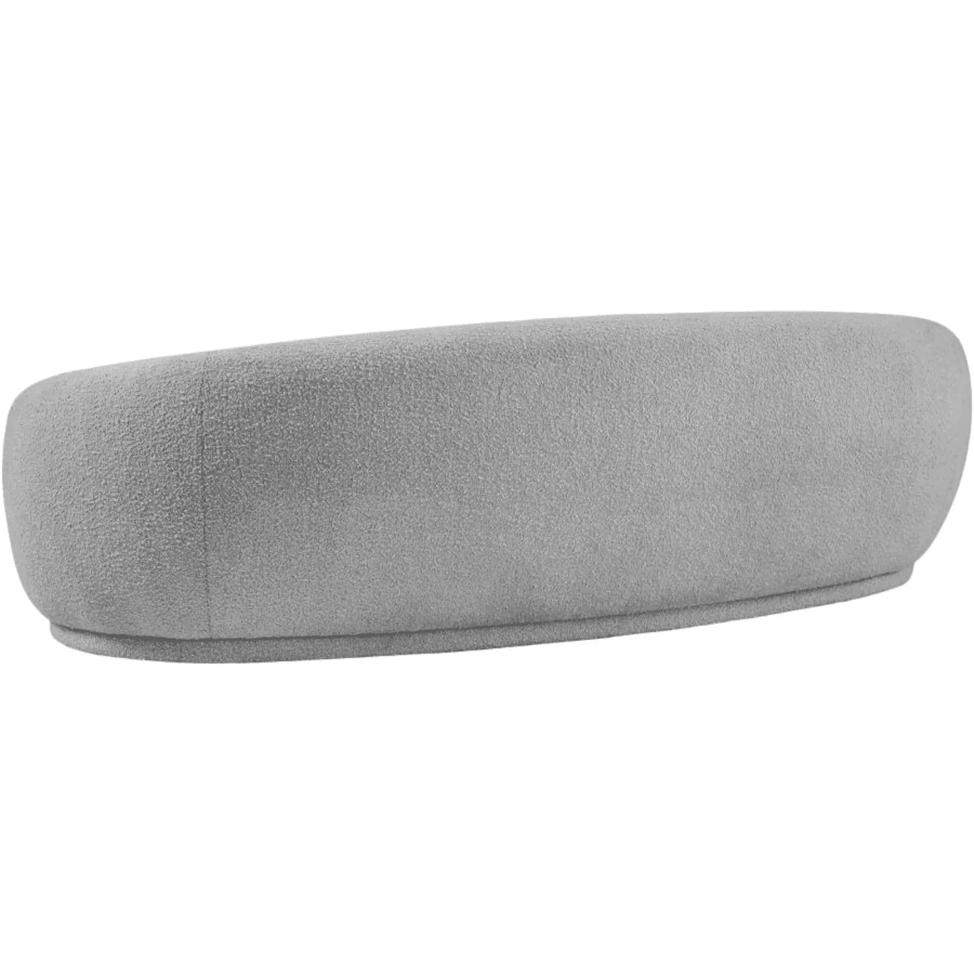 Snug Rounded Back Rich Grey Modern Boucle Sofa