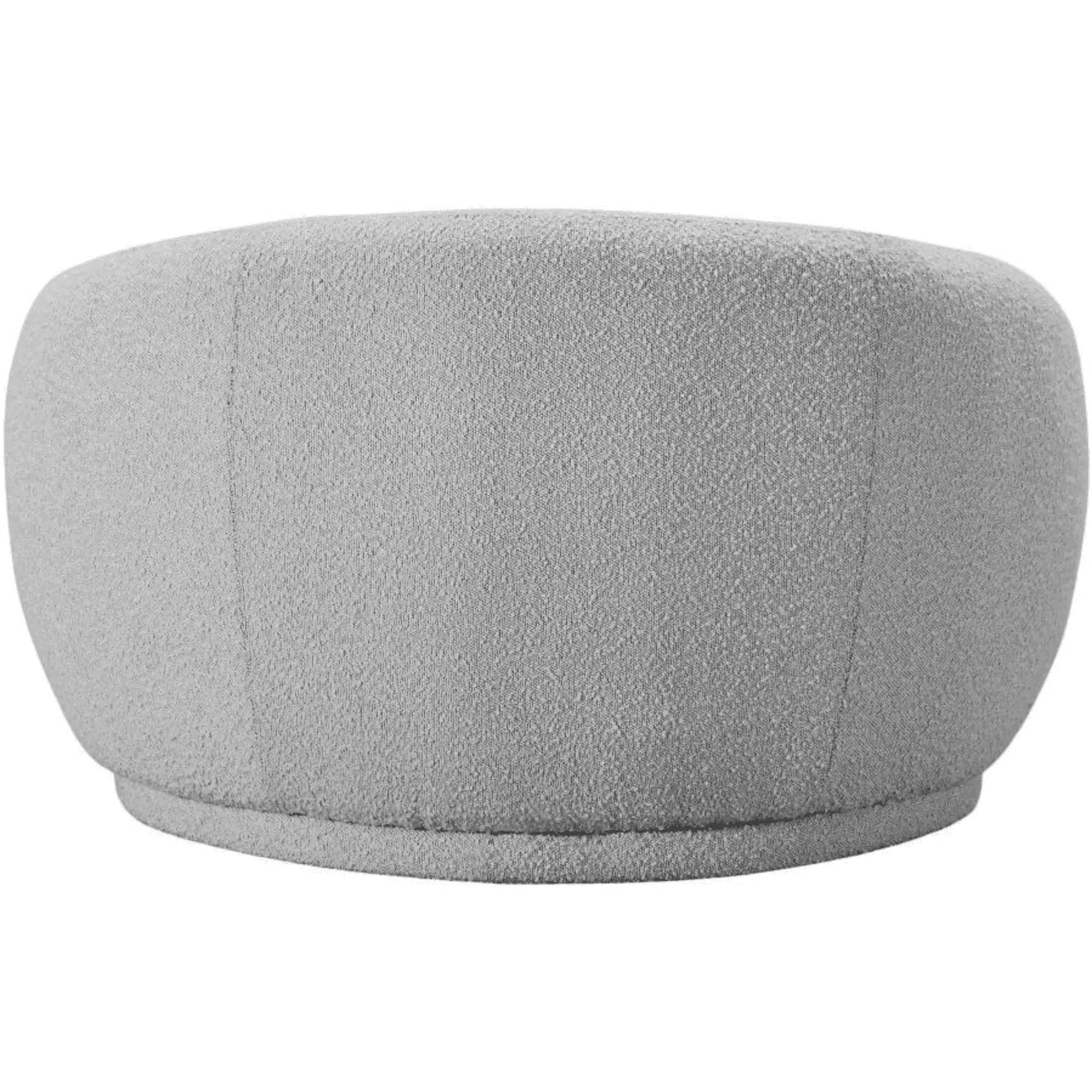 Snug Rounded Back Rich Grey Modern Boucle Sofa