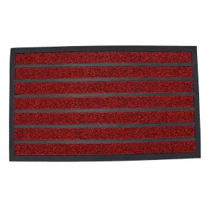 Striped Entryway Mat - Black & Red 750 X 450