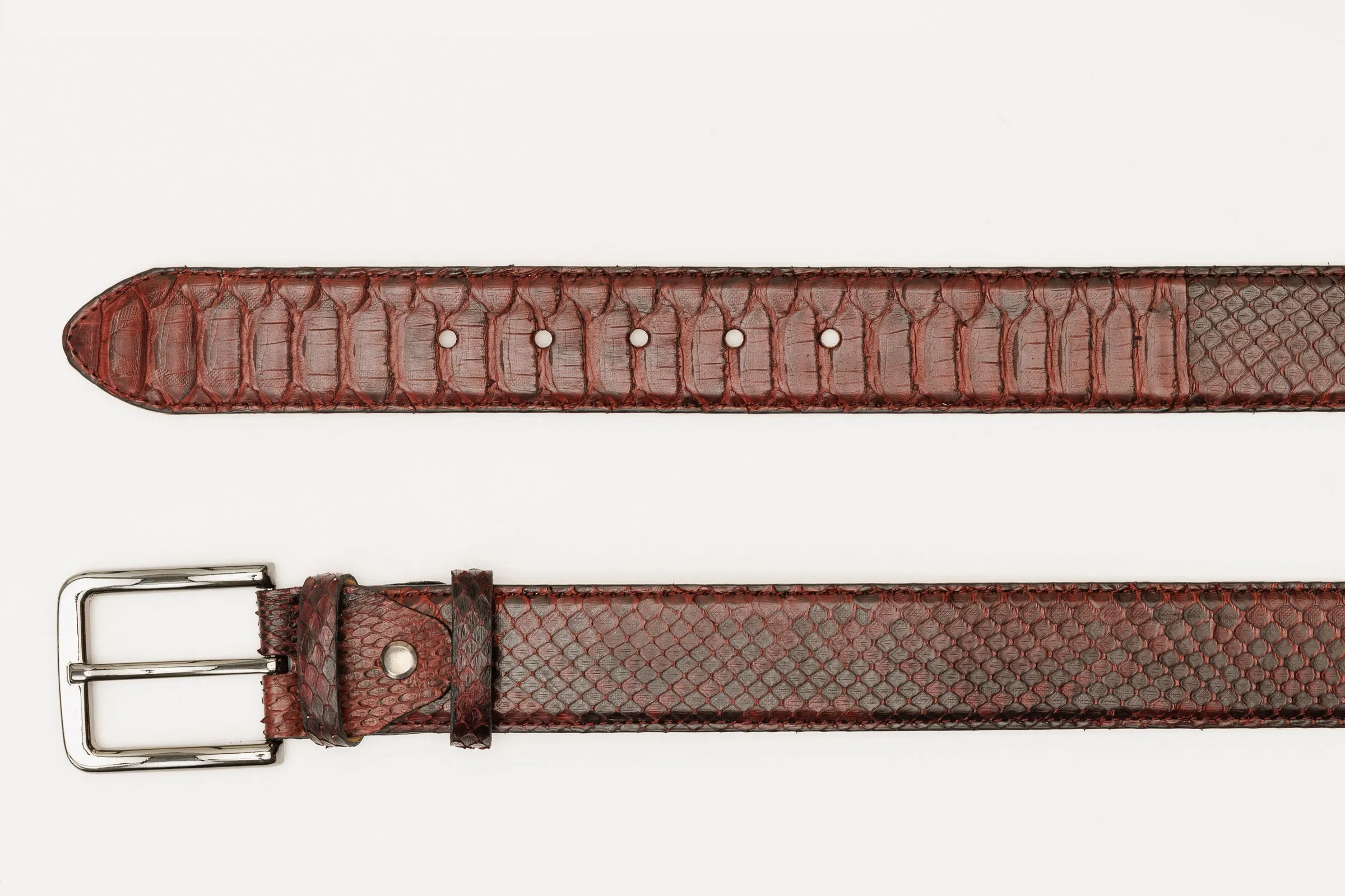 The Boss Burgundy python Sneak  Leather Leather Belt