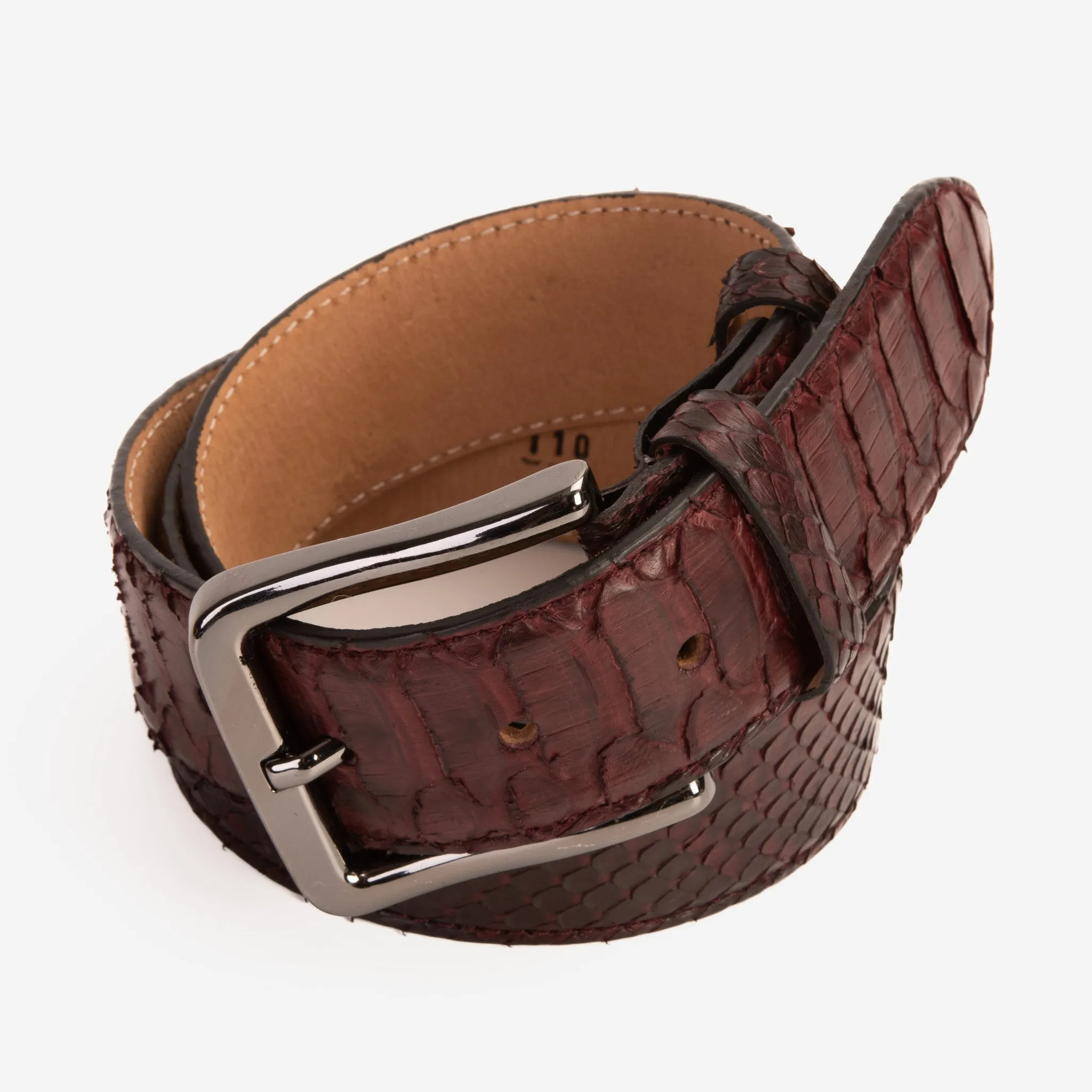 The Boss Burgundy python Sneak  Leather Leather Belt