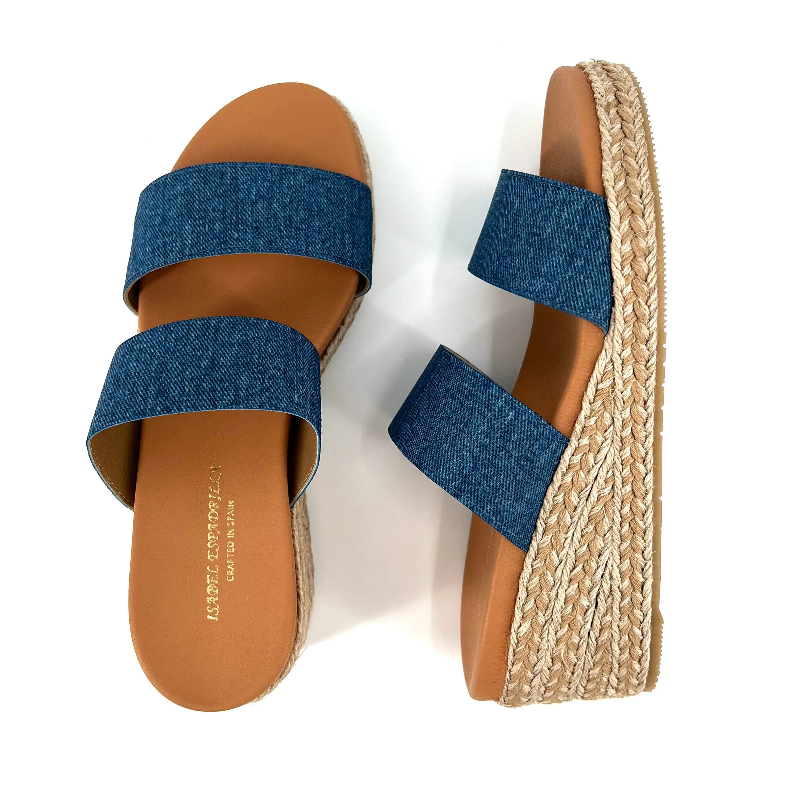 The Elastic 2 Band Espadrille in Denim