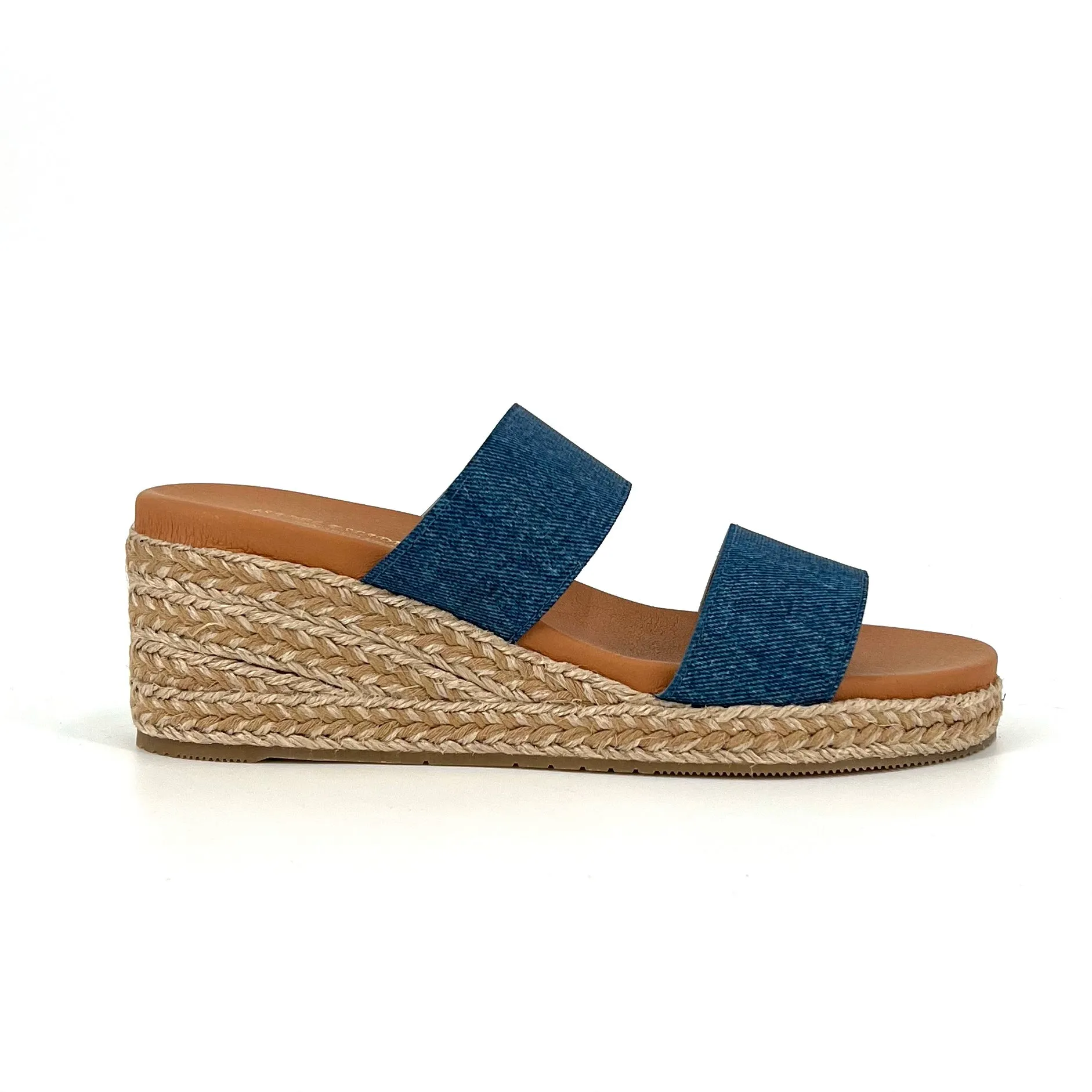 The Elastic 2 Band Espadrille in Denim