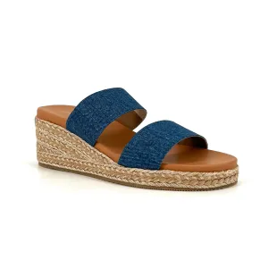 The Elastic 2 Band Espadrille in Denim