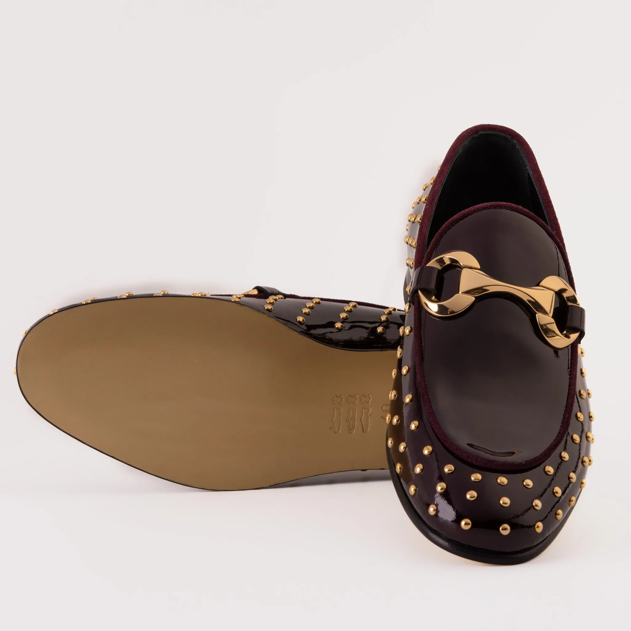 The Jupiter  Shoe Burgundy Spike Leather  Bit Dress Loafer Limited Edition Men Shoe