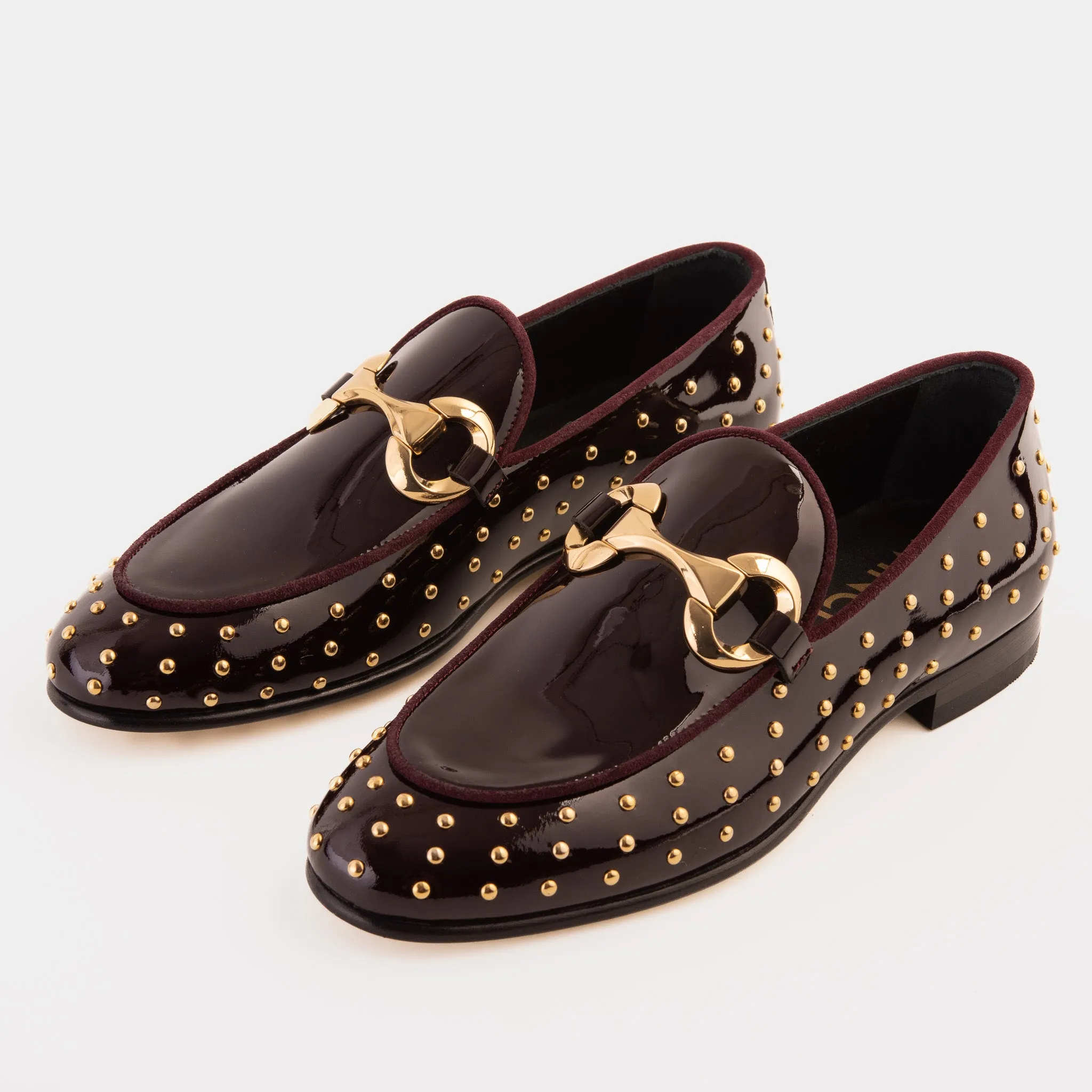 The Jupiter  Shoe Burgundy Spike Leather  Bit Dress Loafer Limited Edition Men Shoe