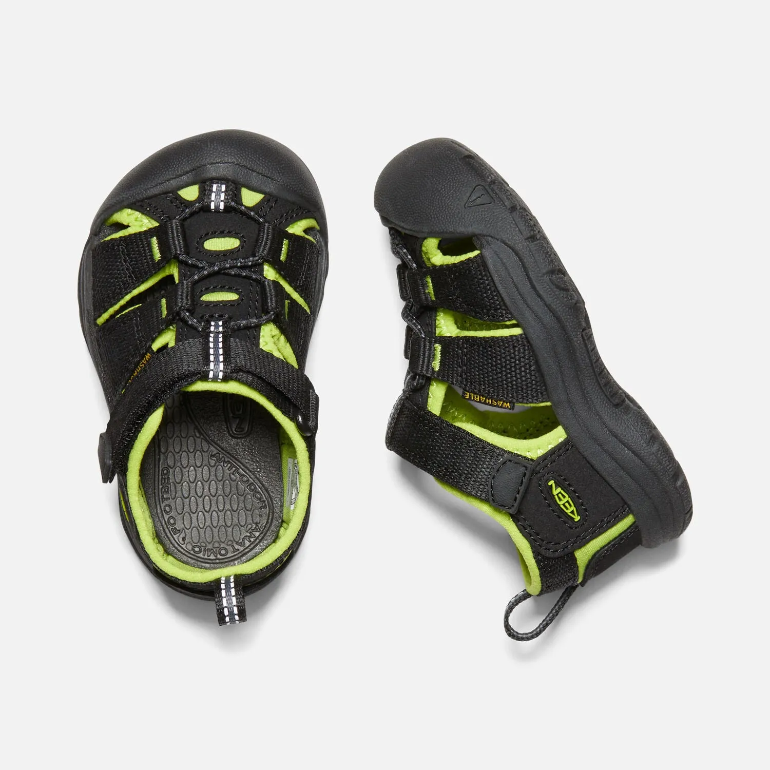 Toddler Keen Newport H2 Sandals Color: Black/Lime Green