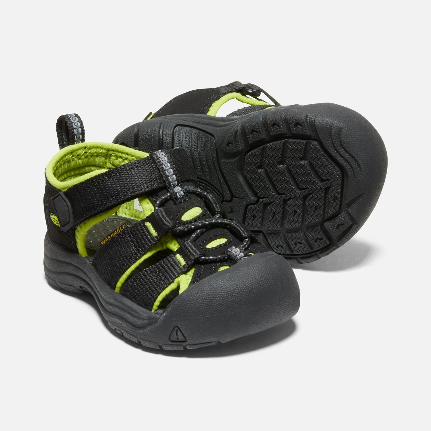 Toddler Keen Newport H2 Sandals Color: Black/Lime Green