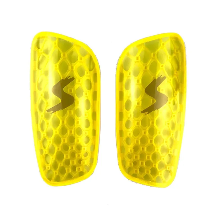 TPR Honeycomb Transparent Leg Protection Plug Board Football Protection Gear(Yellow L)