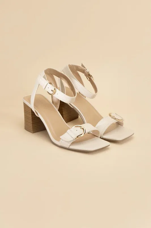 TREATY-S BUCKLE SANDAL HEELS