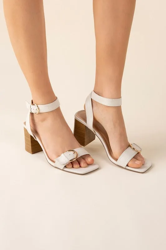 TREATY-S BUCKLE SANDAL HEELS