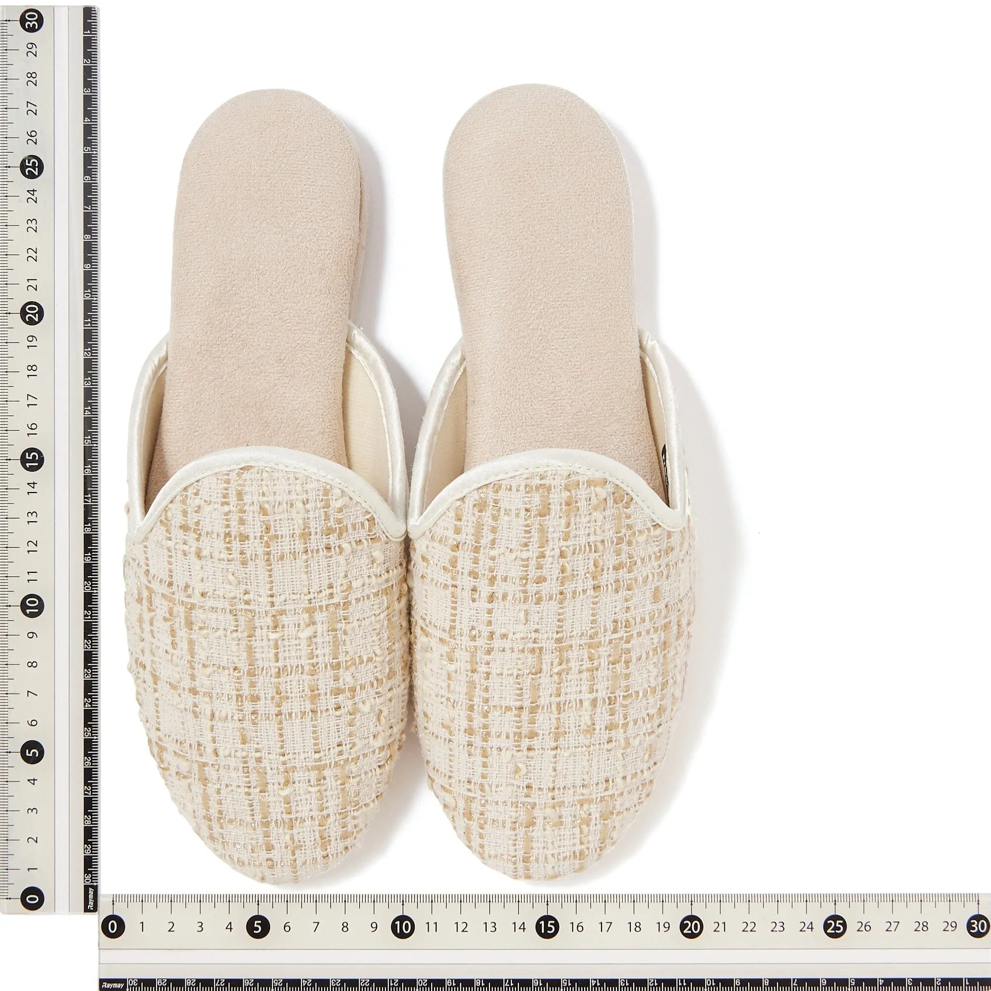 Tweed Room Shoes White