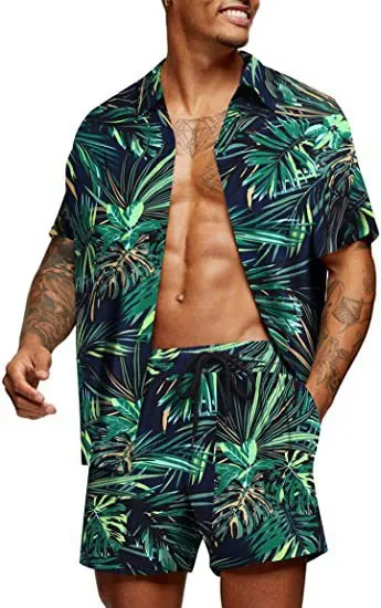 Two Piece Matching Hawaiian Style Short Sets