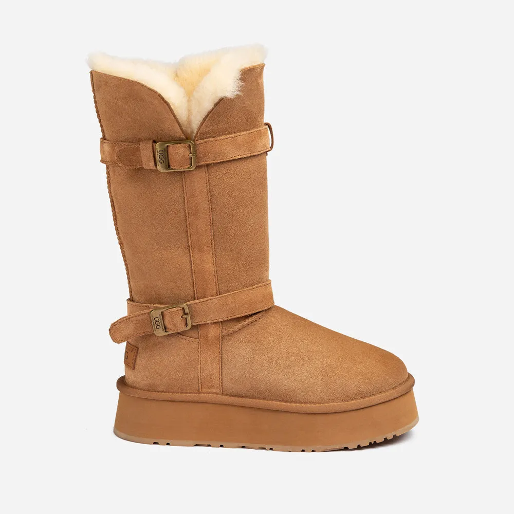 Ugg Classic Platform Buckle Long Boots (4.5cm) (Water Resistant)