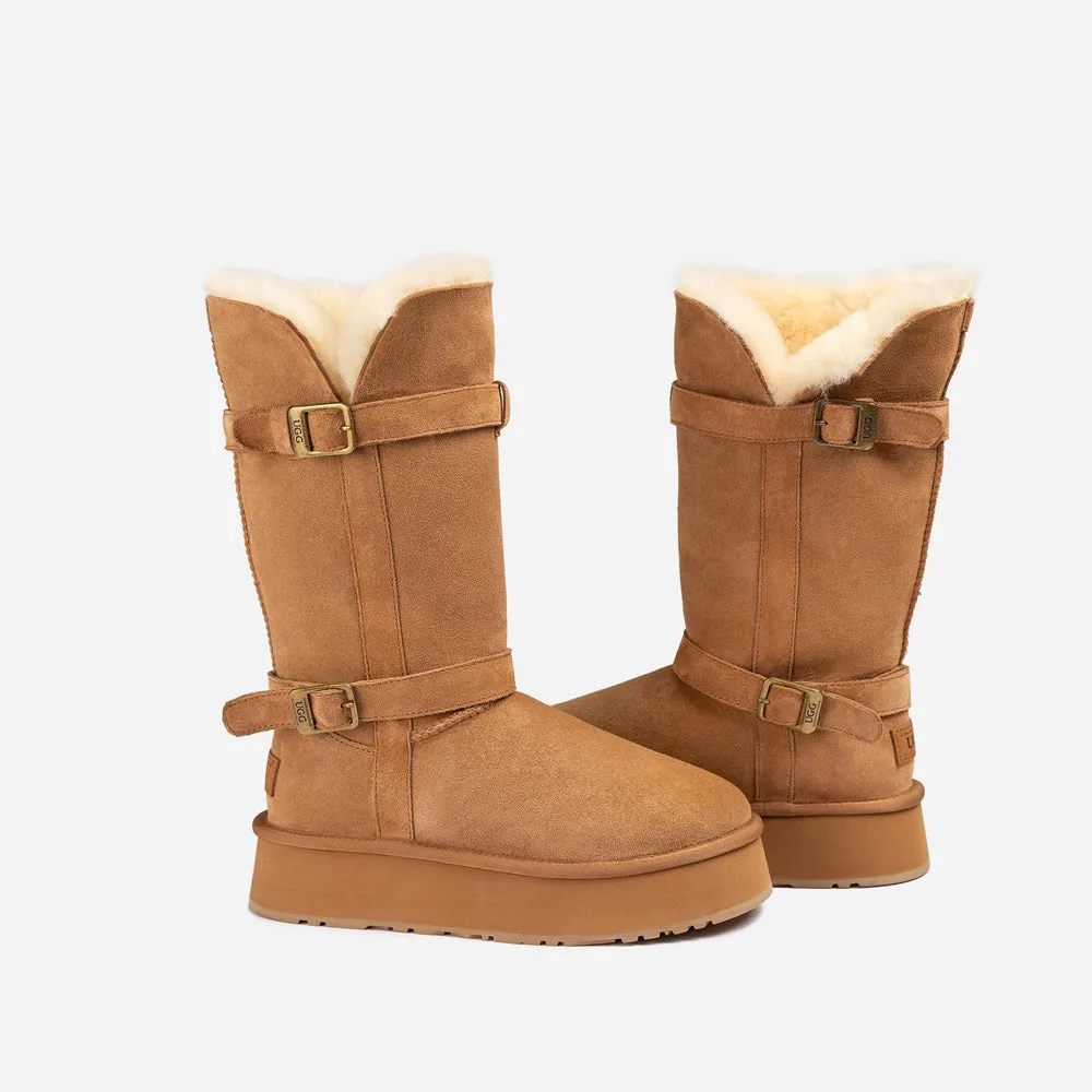 Ugg Classic Platform Buckle Long Boots (4.5cm) (Water Resistant)