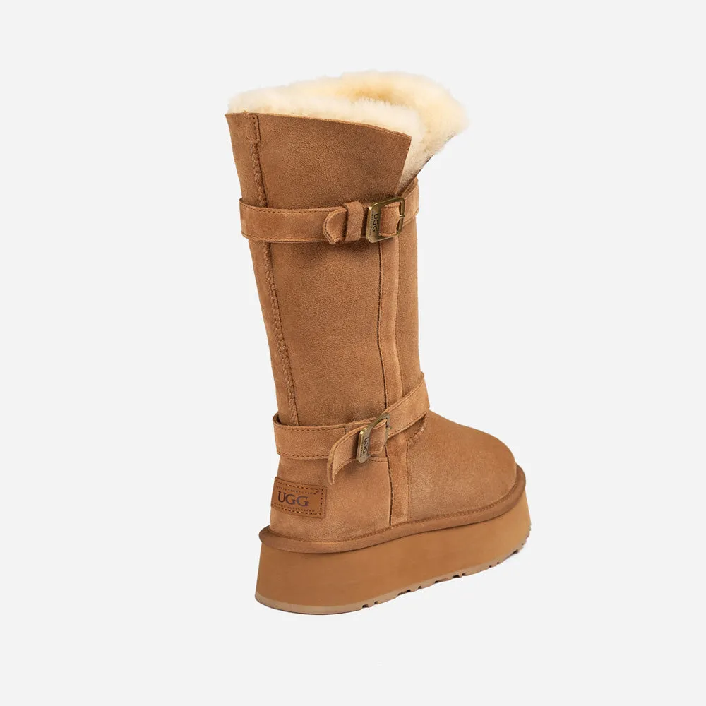 Ugg Classic Platform Buckle Long Boots (4.5cm) (Water Resistant)