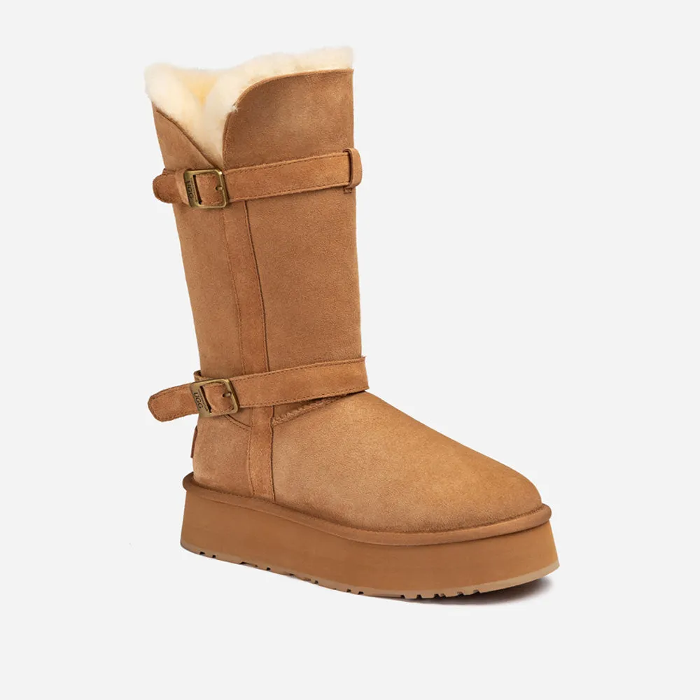 Ugg Classic Platform Buckle Long Boots (4.5cm) (Water Resistant)