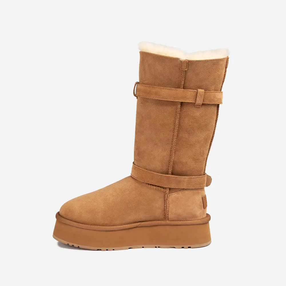 Ugg Classic Platform Buckle Long Boots (4.5cm) (Water Resistant)