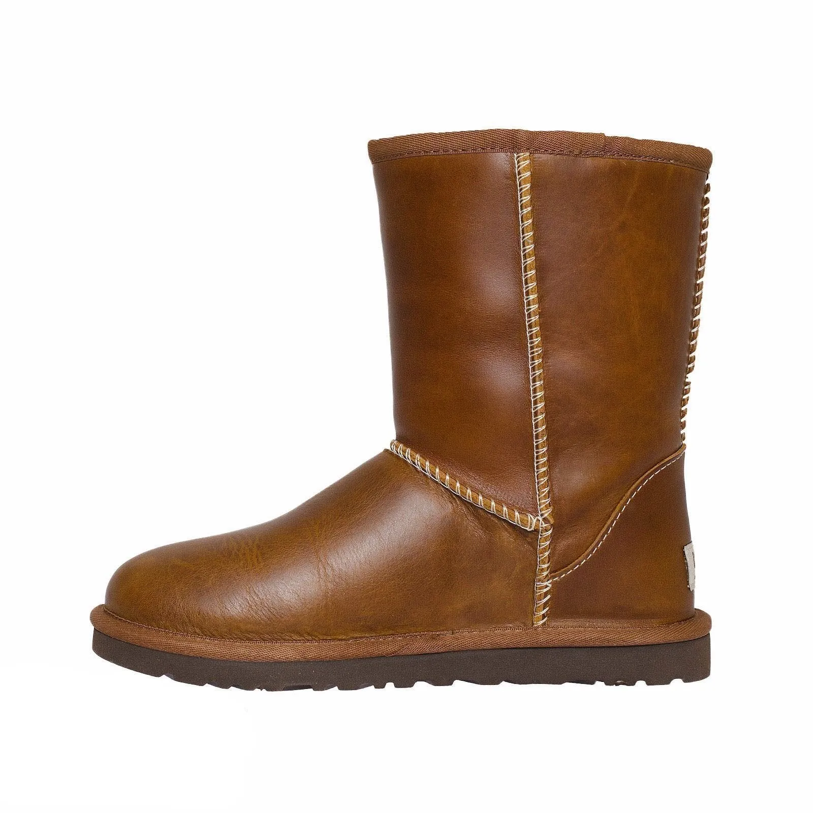 UGG Classic Short Leather Chestnut Boots