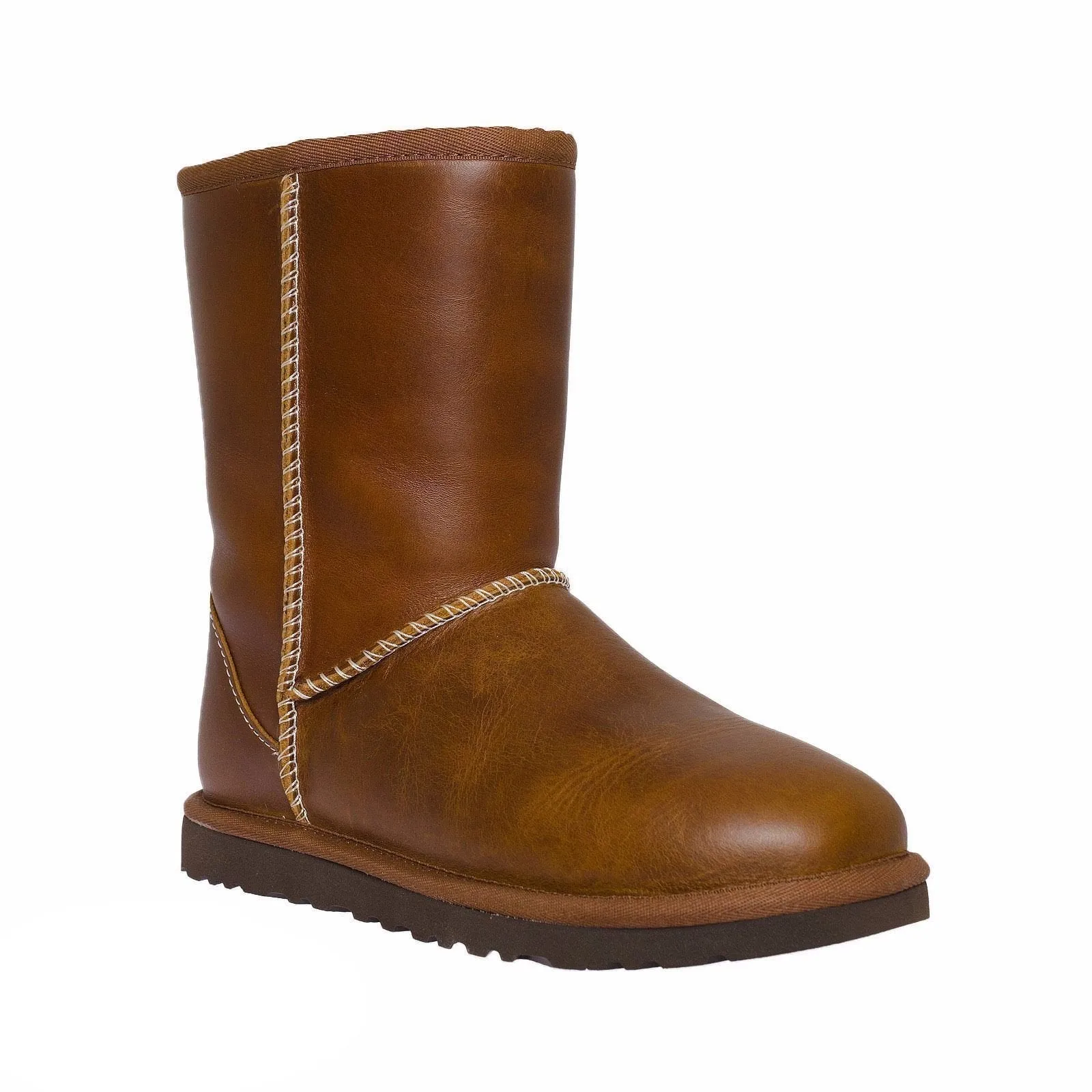 UGG Classic Short Leather Chestnut Boots