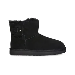 UGG Mini Fluff Buckle Black Boots - Women's