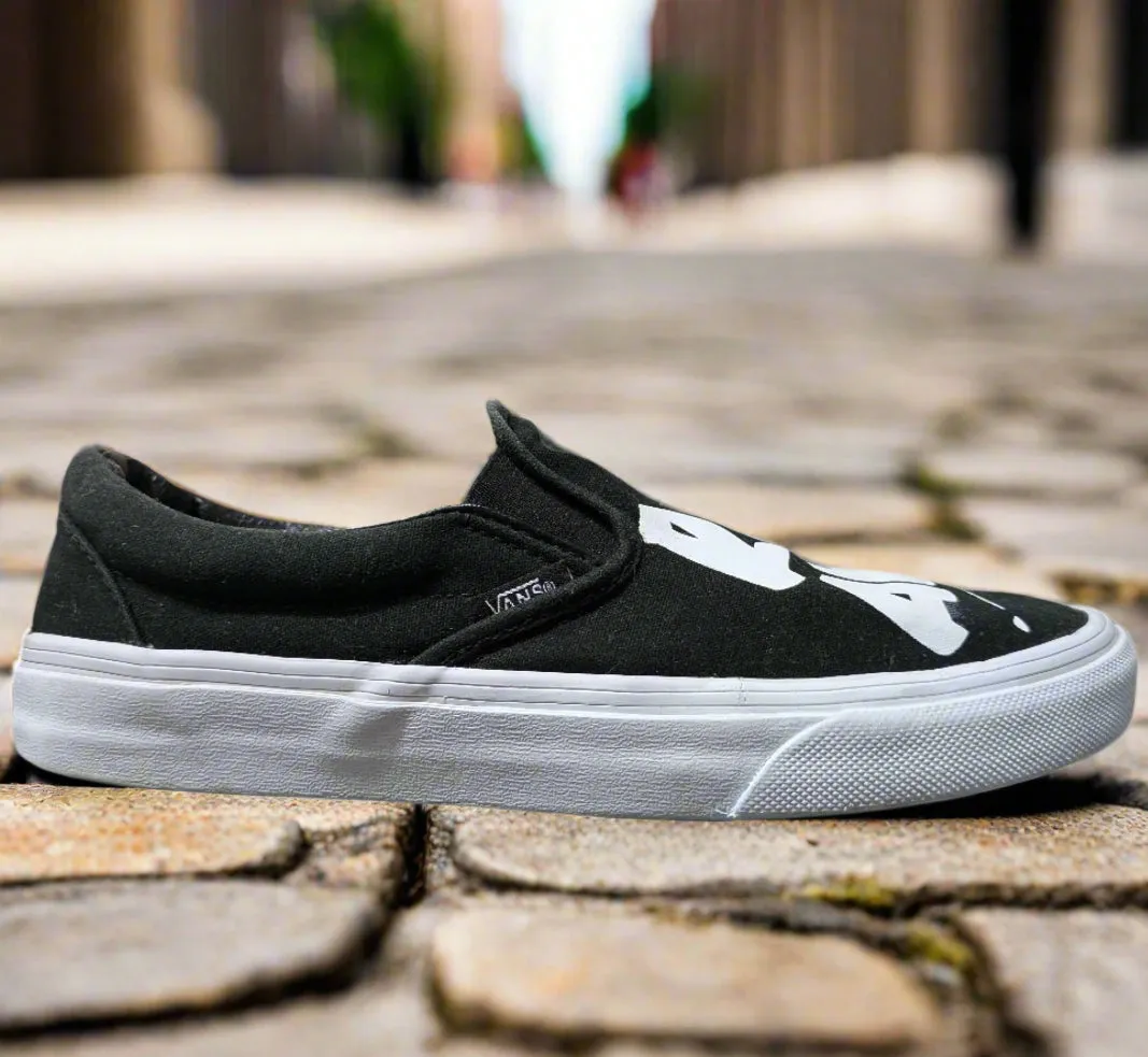 Vans Classic Slip-On Baron Von Fancy - Women's Black and White