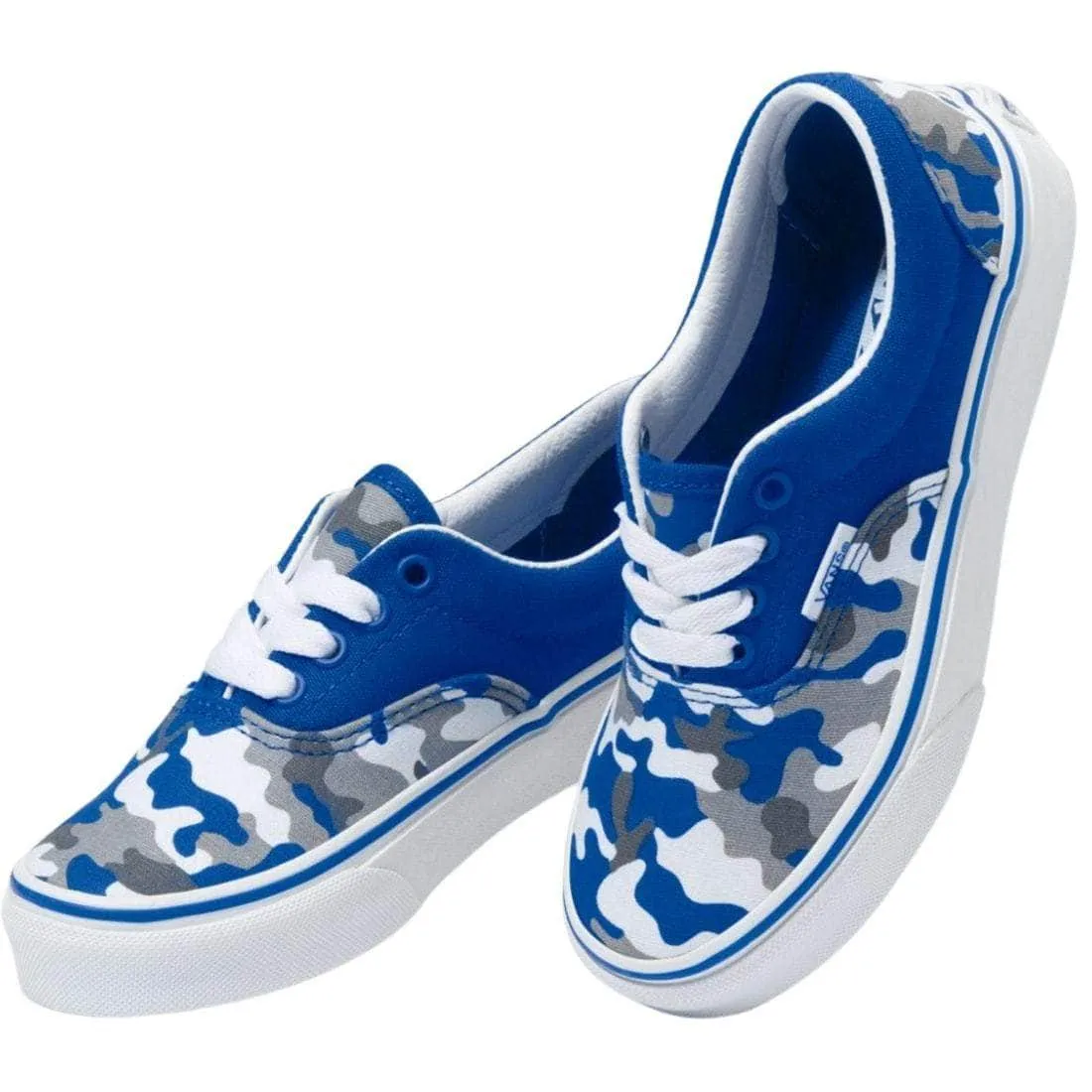 Vans Junior Era Youth Kids Skate Shoes - (Primary Camo) Nautical Blue True White