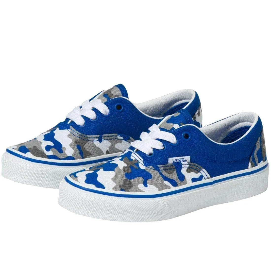 Vans Junior Era Youth Kids Skate Shoes - (Primary Camo) Nautical Blue True White