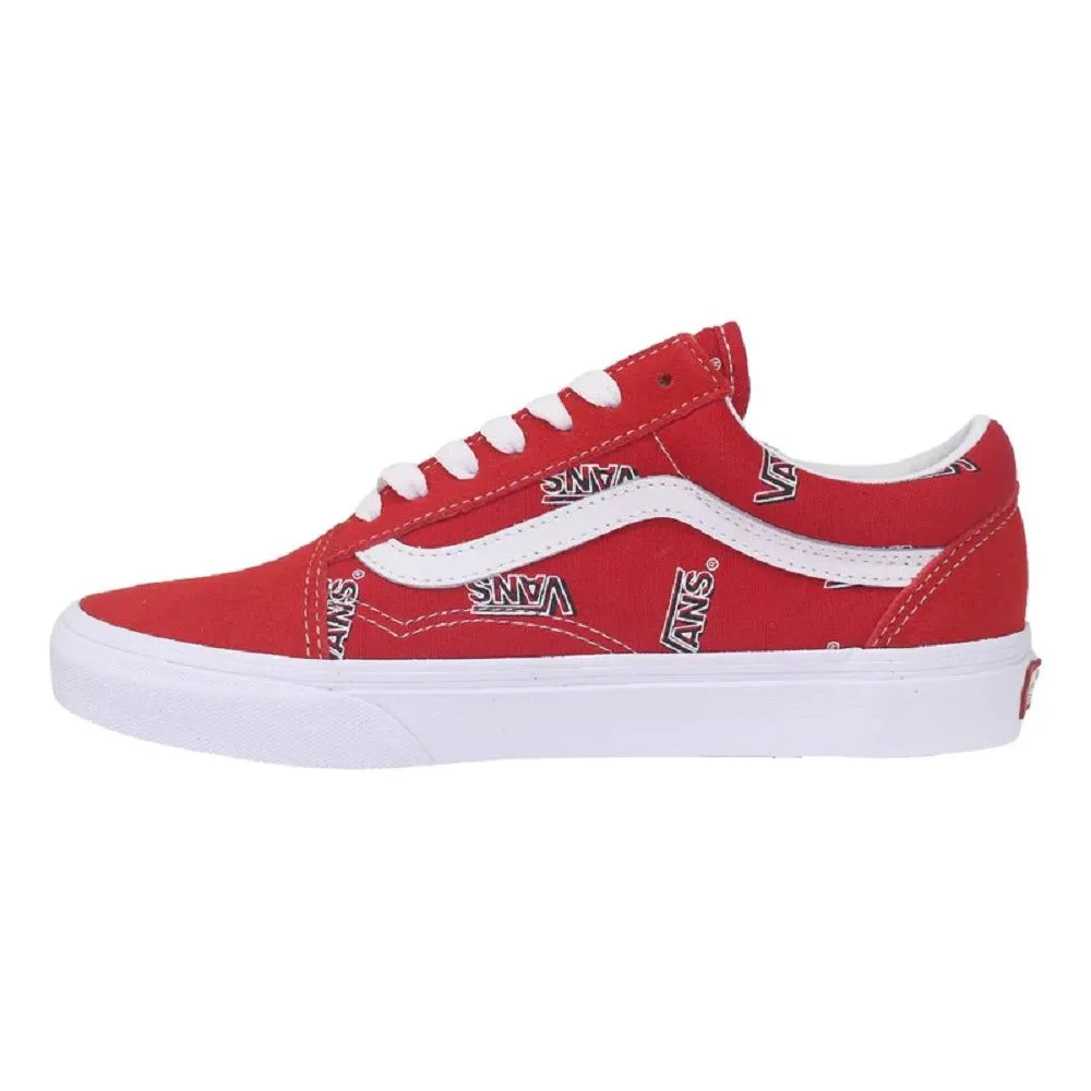 Vans Men's Old Skool Misprint Shoes - Red / White