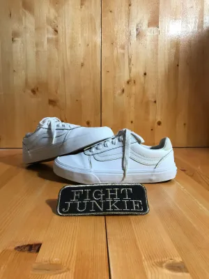 VANS OFF THE WALL WARD DELUXE COMFORT Womens Size 7.5 Leather Low Top Shoes Sneakers Triple White