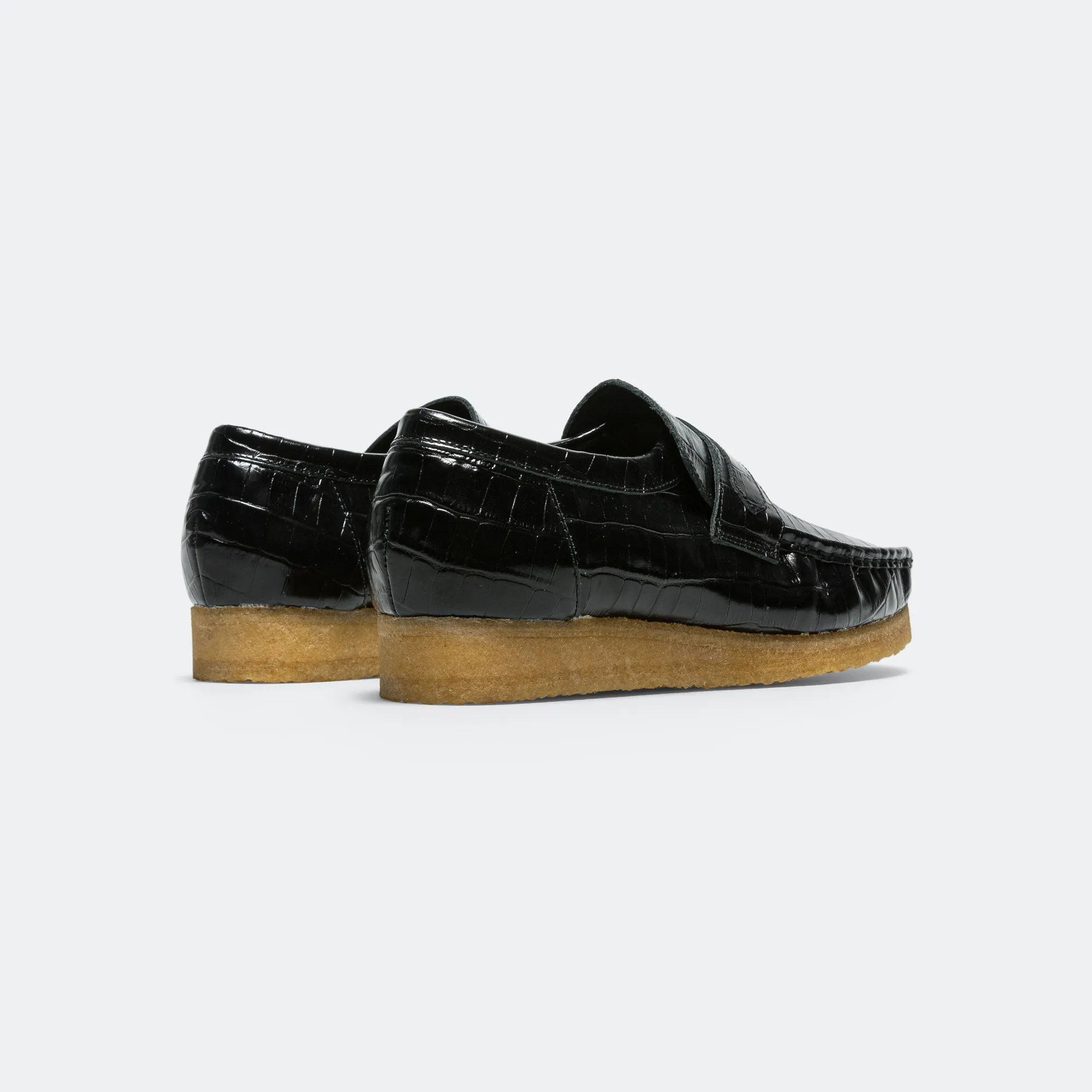 Wallabee Loafer - Black Crocodile