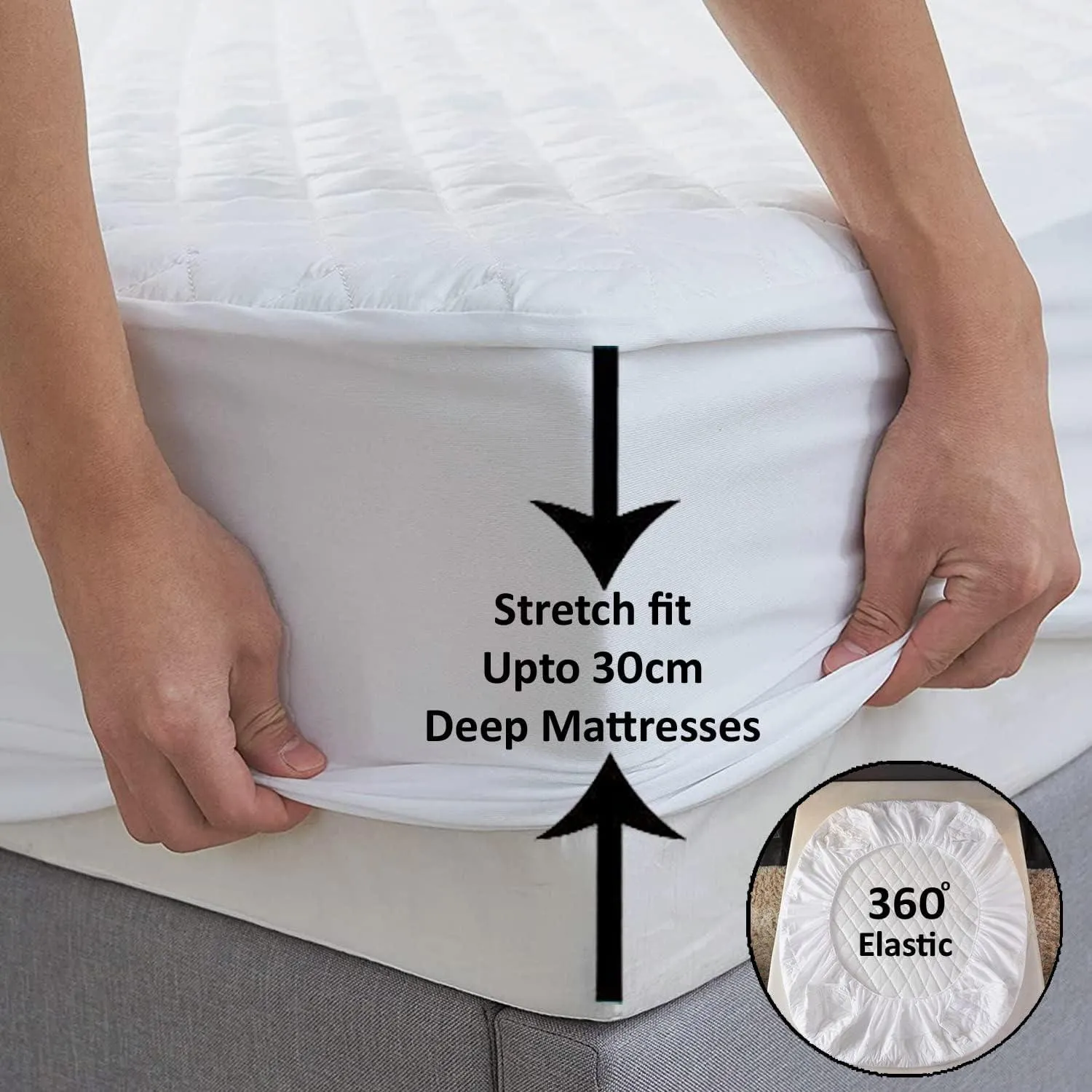 Waterproof Quilted Mattress Protector – Hotel Quality, Extra Deep 30cm Skirt