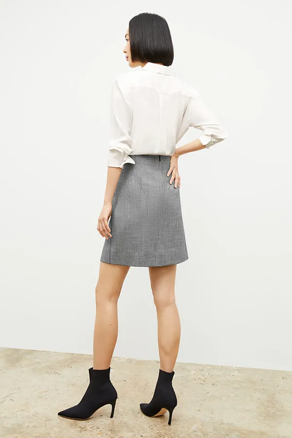 Whitney Skirt - Sharkskin :: Black / White