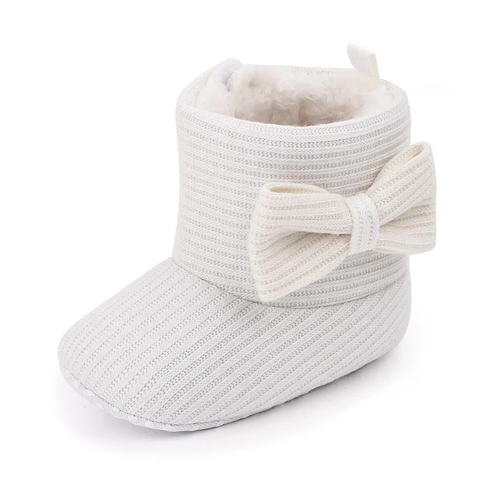 Winter Velvet Bow Boots Baby Shoes Boots Baby Cotton Boots Baby Shoes Snow Boots