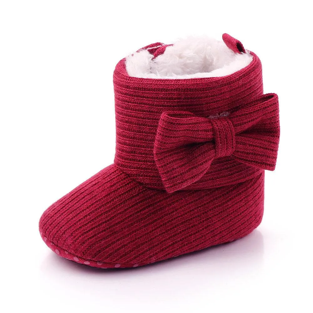 Winter Velvet Bow Boots Baby Shoes Boots Baby Cotton Boots Baby Shoes Snow Boots