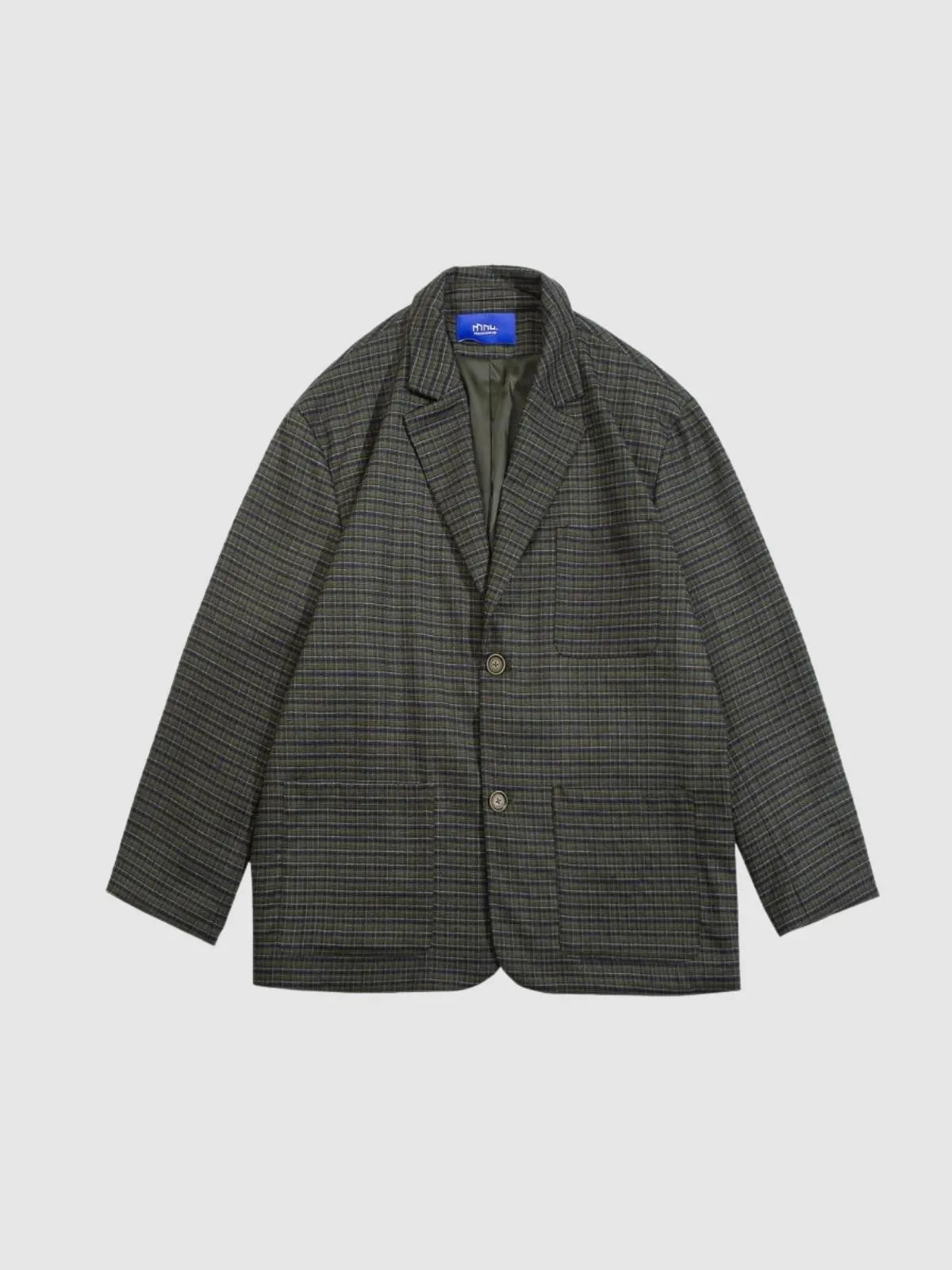 WLS Vintage Retro Plaid Style Loose Casual Jacket