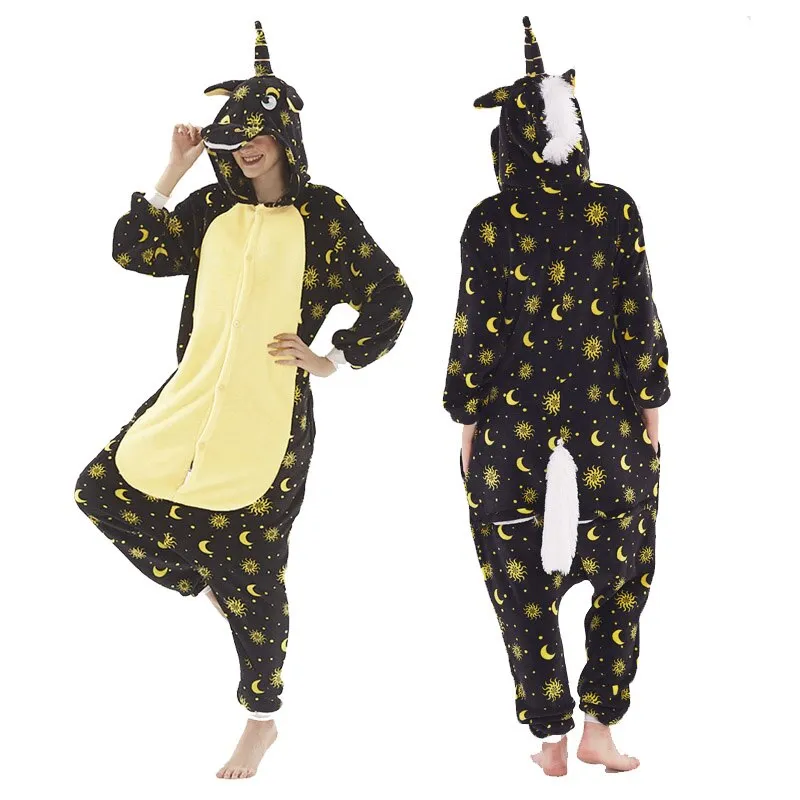 Women Unicorn Stitch Onesies Unisex Winter Christmas Pajamas Nightwear  Costumes Adults Flannel Sleepwear Pyjama