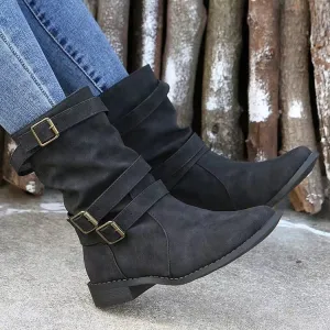 Women's Autumn And Winter Suede Short Boots