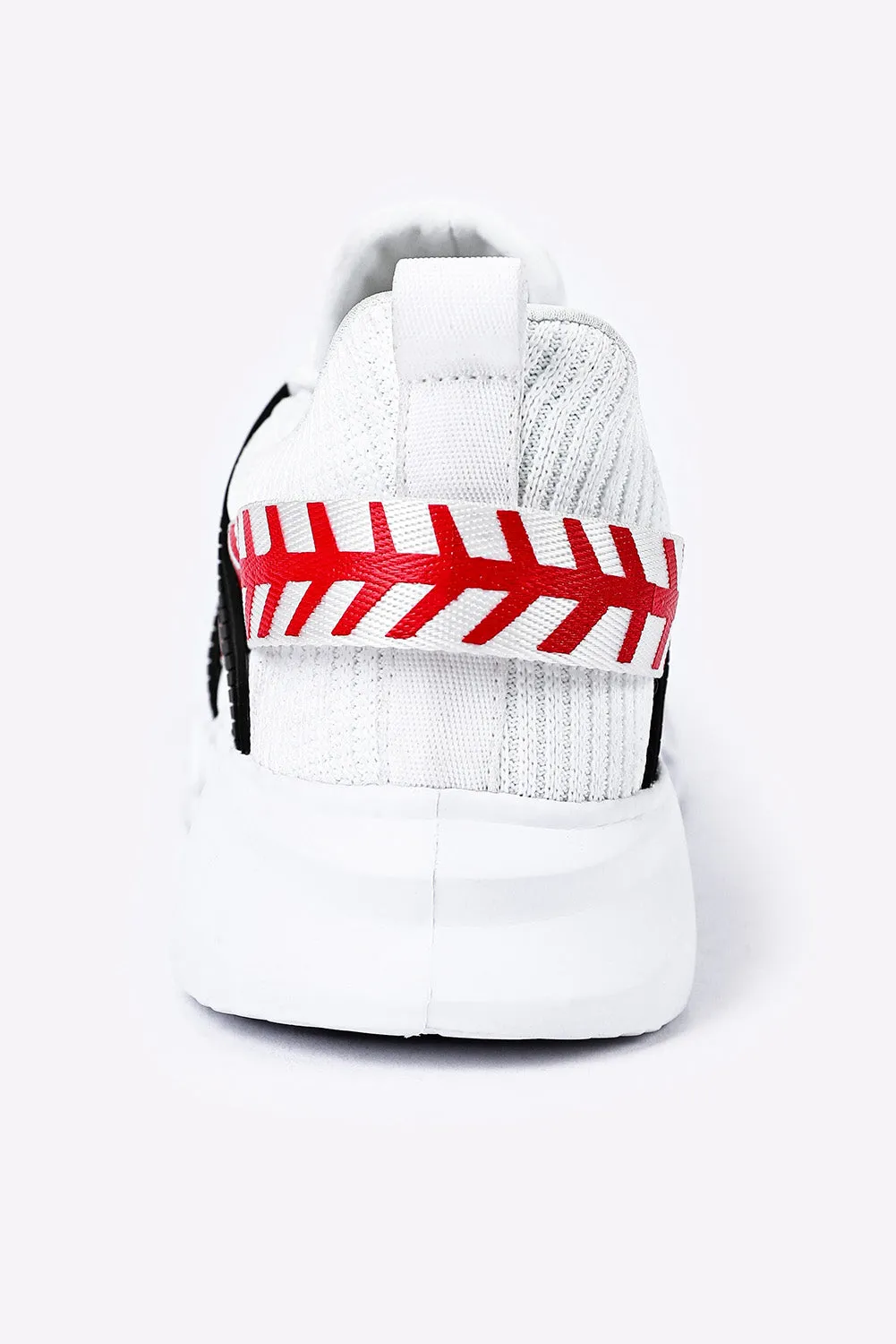 Women's Baseball Pattern Graphic White Sneakers