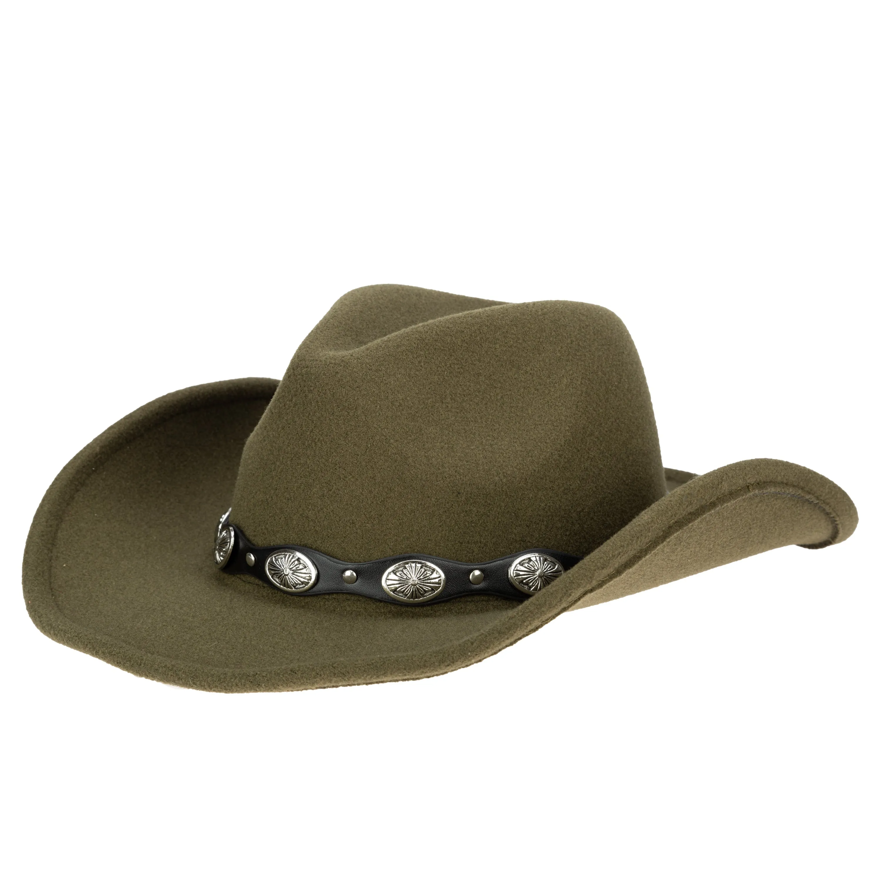 Women'S Faux Felt Cowboy W/ Western Conche Trim