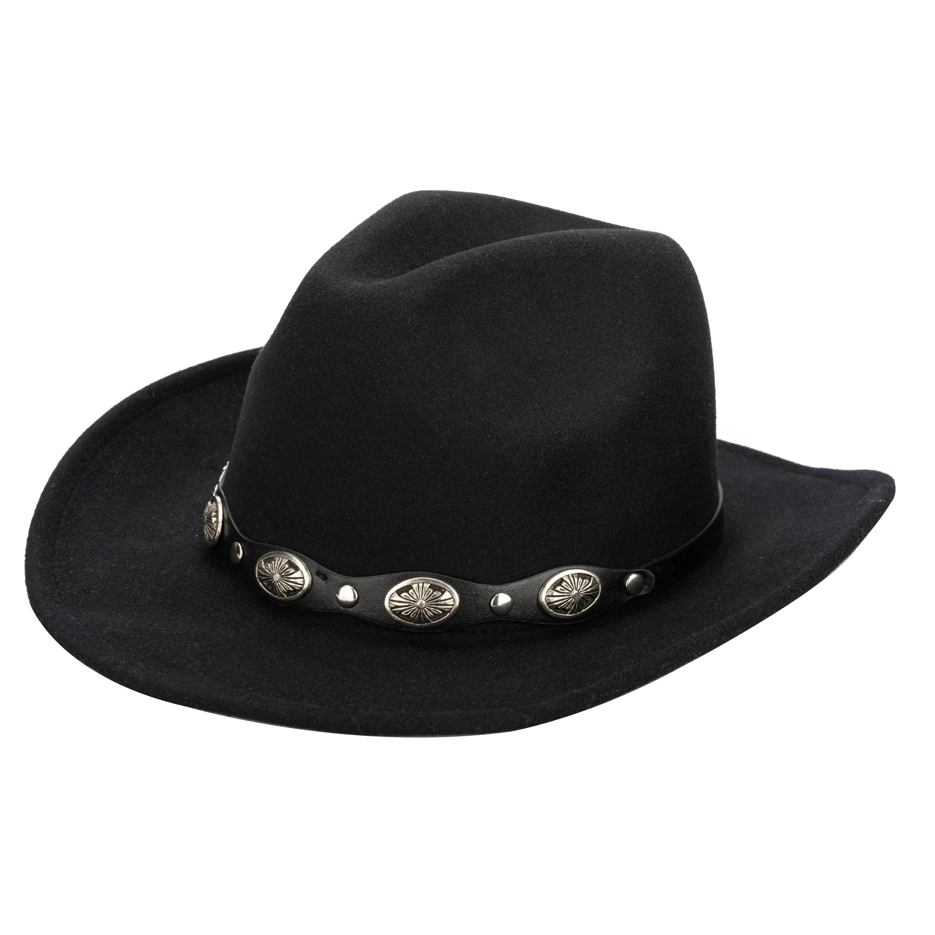 Women'S Faux Felt Cowboy W/ Western Conche Trim