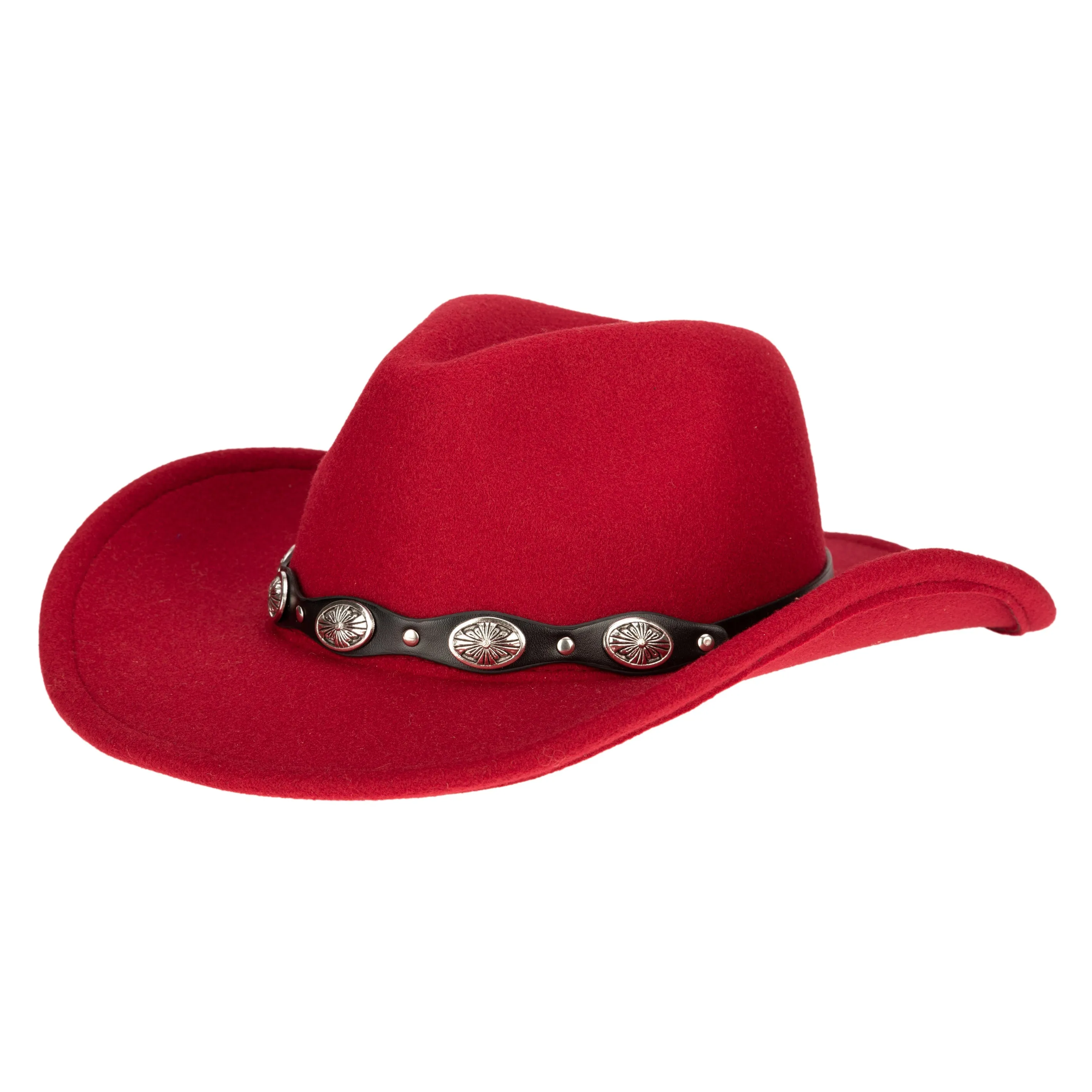 Women'S Faux Felt Cowboy W/ Western Conche Trim