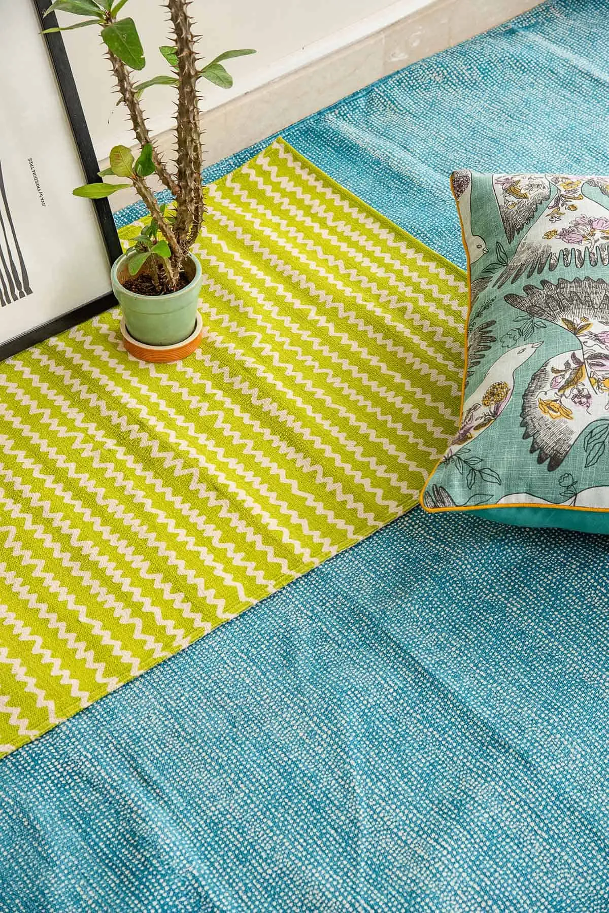 Worli Water Lime Printed Rug